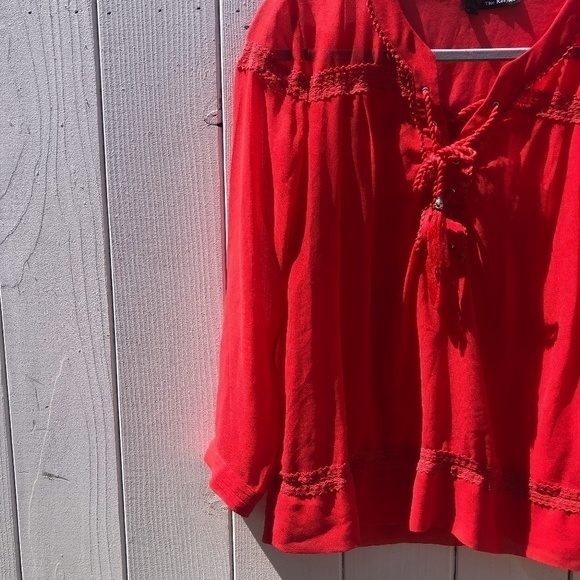 The Kooples Boho Tie Silk Top - Picture 3 of 10